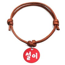 펫츠룩 굿모닝 카라멜 반려동물 목걸이 M + 알미늄원형 팬던트 S, 레드(설이), 1개