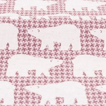 코카 코튼린넨 기모 애니멀패턴 베어 패브릭원단, 핑크