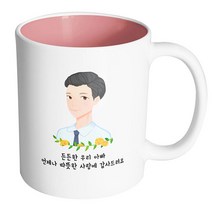 핸드팩토리 플라워라인아빠 든든한우리아빠언제나따뜻한사랑에감사드려요 머그컵, 내부 파스텔 핑크, 1개