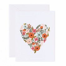 라이플페이퍼 FLORAL HEART 카드 + 봉투, 혼합 색상, 1세트