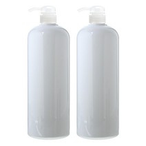 병도매닷컴 AT1000 백색 주방 디스펜서 범프 투명마개 공병, 1L, 2개입