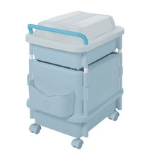 리빙스마일 포켓 컬러풀 이동식 2단 수납함, 블루