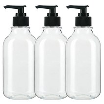 병도매닷컴 ARB300 투명 디스펜서 검정 마개 공병, 300ml, 3개입