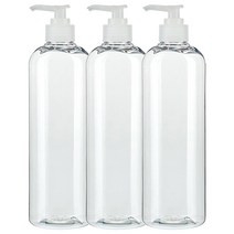 병도매닷컴 AT500 투명 28 디스펜서 투명 마개 공병, 500ml, 3개입