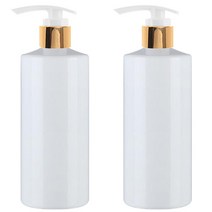 병도매닷컴 AC300 백색 디스펜서 골드 마개 공병, 300ml, 2개입