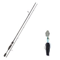 YGF 블루포스 스타젠 루어낚싯대 S66ML + 다미끼 스커트베이트 트램블 지그 10.7g, 05 BLACK BASS