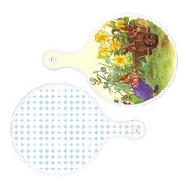 로엠디자인 서빙 원형 도마 보드 2p 카사로메오화단 세트, 카사로메오화단, 원형패턴파스텔블루, 1세트