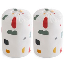 마켓감성 PEVA 원형 방수 옷이불 정리백 S, 기하학무늬, 2개