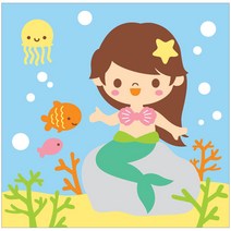 아이러브페인팅 바다 DIY 명화그리기 20 x 20 cm, 인어공주