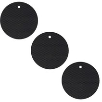 AnTs 주방용품 벌집 절연 냄비패드 18cm, 블랙, 3개입