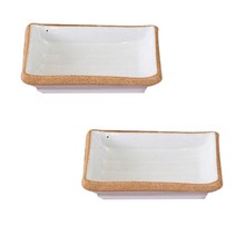 토가마 손미백 직종지그릇, 화이트 + 황토, 2개입