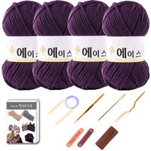 마마니트 울에이스 뜨개질 DIY 패키지, 1세트, 482 보라