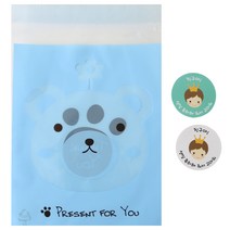 황씨네도시락 접착 애니멀 봉투 곰 100p + 뉴 왕관 보이 스티커 100p, 1세트
