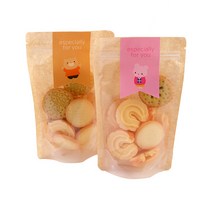 봄91 크라프트 지퍼스탠드 중 20p + 곰토끼플래그 마감스티커 20p, 1세트