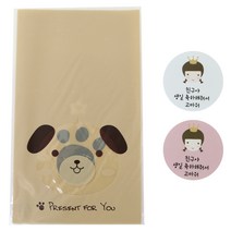 황씨네도시락 비접착 애니멀 봉투 강아지 30p + 왕관 걸 스티커 30p, 1세트
