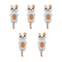 앤티스 주방용품 후크 타입 정면 고양이 냉장고 자석 5p, 윙크 브라운