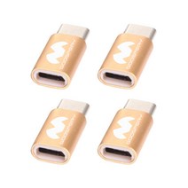 머큐리 USB C타입 메탈 변환젠더 골드, 4개입