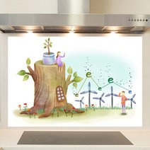 렉스데코 샤이니아트 주방아트보드 그린라이프02, 1개