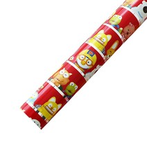 영프라자 뽀로로 비닐 증착 포장지 소 26.5cm x 18m, 레드, 1개