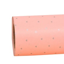 헬로우닝닝 종이 롤포장지 실버하트 53cm x 10m, 핑크, 1개