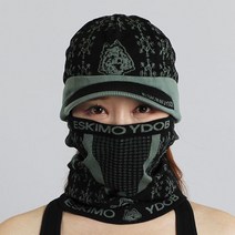 이돕 눈꽃무늬 스포츠 멀티모자 + 밴드 세트, 블랙