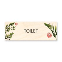모두의팩토리 그린 도어사인 자작나무 디자인 문패, 4 TOILET