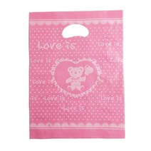 팩스타 펀칭 비닐 포장봉투 가로 25cm x 세로 35cm PE25, 핑크곰, 50개입