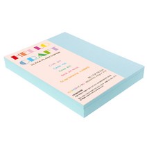 종이문화 두꺼운양면카드지 레인보우카드 A6 No 16 스카이블루, 180개입