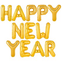 파티팡 은박 풍선세트 HAPPY NEW YEAR, 골드, 1세트