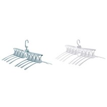 부자오빠 공간활용 다용도 8P 마술 옷걸이 화이트 + 블루, 혼합 색상, 2개입