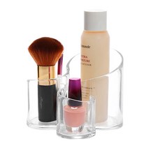 부자오빠 아크릴 3구 원형 브러쉬 펜슬정리함, 1개