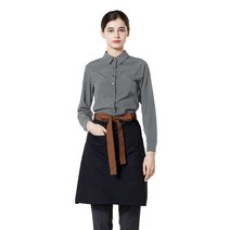 소망 허리형 Medium 단색 앞치마 A314, 블랙, 1개