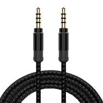 아이프렌즈 4극 메탈릭 3.5mm AUX 케이블 1.5m, 블랙