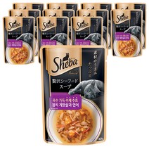 쉬바 수프 고양이간식 참치 40g, 참치 게맛살과 연어, 12개입