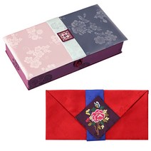 팔복상회 현금예단함 연분홍색 + 예단비봉투 빨강색, 혼합 색상, 1세트