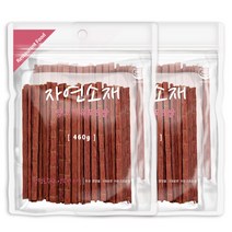 굿데이 자연소재 강아지간식, 양고기육포 + 쌀 혼합맛, 460g, 2개입