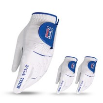 PGA 투어 남성용 맥스 플렉스 골프장갑 왼손용 3p, 화이트