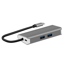 미투 TYPE C 5포트 허브 LAN HDMI USB PD2.0지원 T-345HRP, 그레이