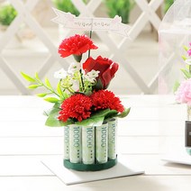 알사탕닷컴 미니케익 용돈박스 2p + 원통케이스 10p x 2 + 메세지카드 랜덤발송 2p + 메시지픽 2p 세트, 레드