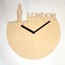 다니우드 런던 이니셜 블랙바늘 벽시계, 자작나무