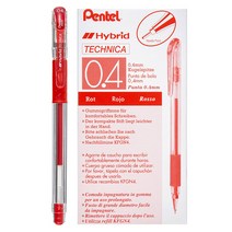 펜텔 테크니카니들 볼펜 0.4mm KN104-B 12p, Red, 1개