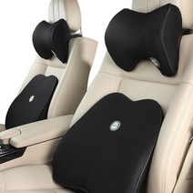 뉴에그 CarStory 고밀도 메모리코튼 차량용쿠션 세트, 블랙
