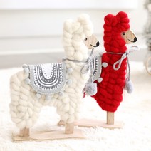행복한마을 WOOL 라마커플 크리스마스 인테리어 장식, 혼합 색상