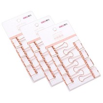 델리 메탈 와이어 더블클립 5호 19mm 9414 로즈골드 8p, 3개