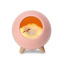 룸인 모모 LED 고양이 무드등, 핑크