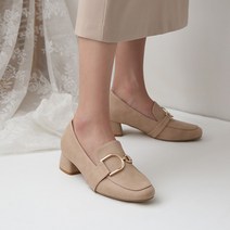 단골언니 여성용 렌브 더블 D링 장식 힐 로퍼