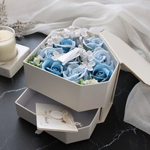 모리앤 다이아몬드 2단 비누플라워 박스, 스카이블루