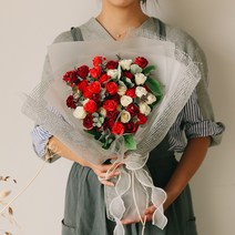 에밀리정원 자나장미 50송이 꽃다발 꽃선물 프로포즈, 민트