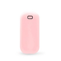 단미 조약돌 USB 충전식 손난로 보조배터리 5000mAh + 전용 파우치, pebble, 핑크