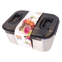 점보 돔 더블 핸디 밀폐용기 10L 그레이, 1개, 용기 + 뚜껑